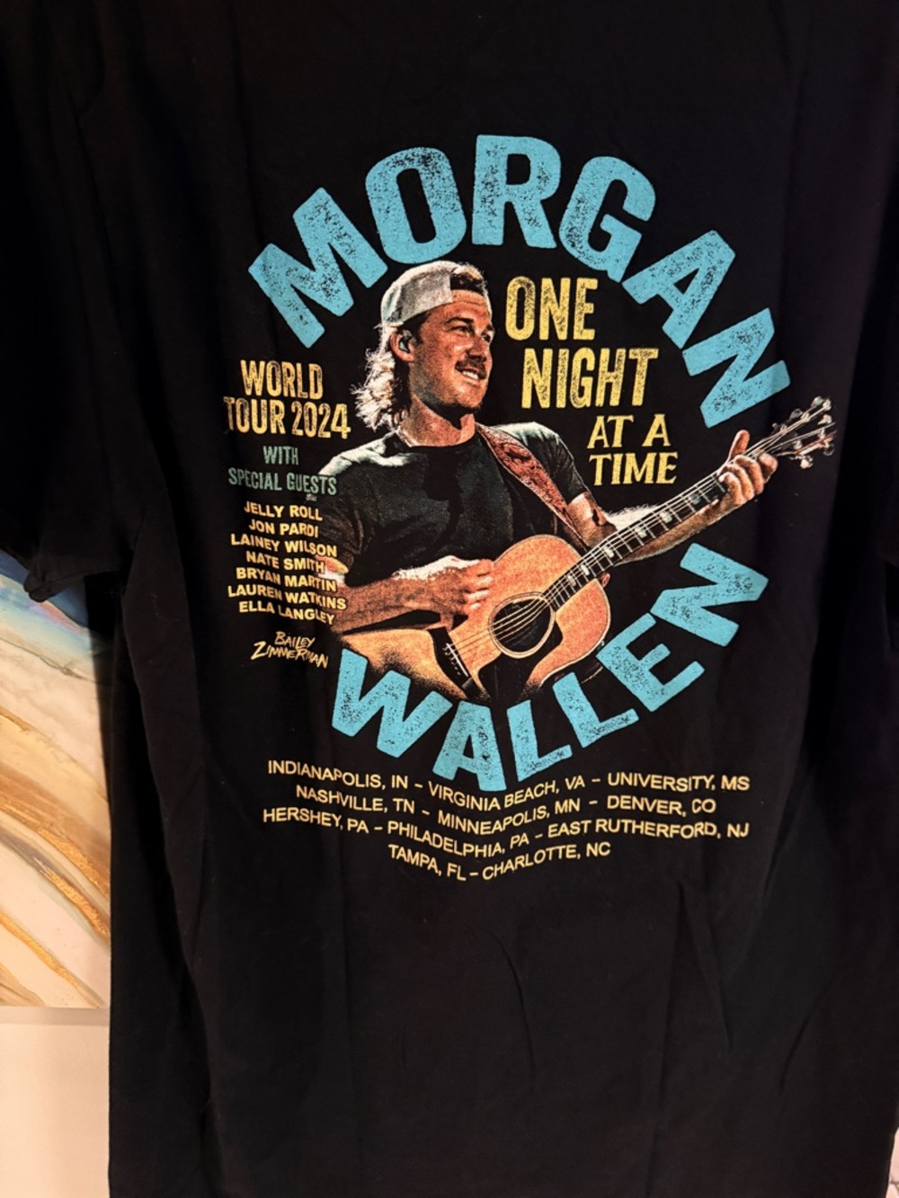 Morgan Wallen One Night At A Time World Tour 2024 Tee - - Picture 2 of 2